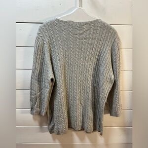 MARINA RINALDI Grey Cable Knit Sweater – Size L